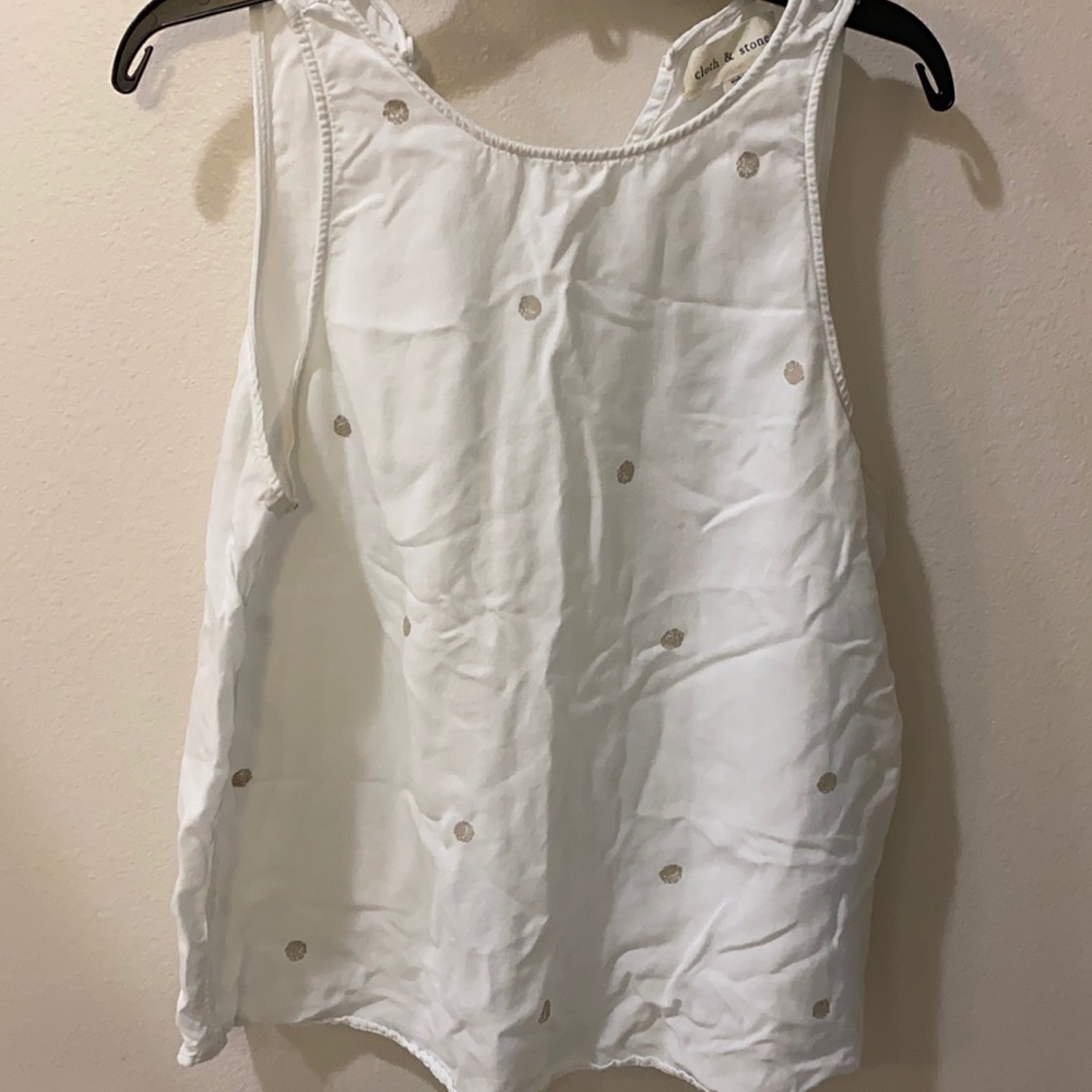 White with gold dots tank top